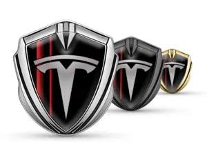 Tesla Emblema Metal Insignia Dinámico Maqueta Estiloso